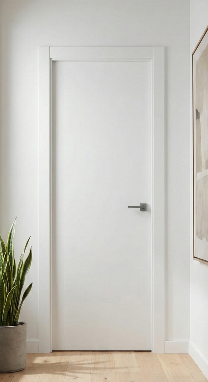 puerta de entrada lisa lacada blanca