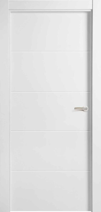puerta interior con 4 rayas lacada blanca